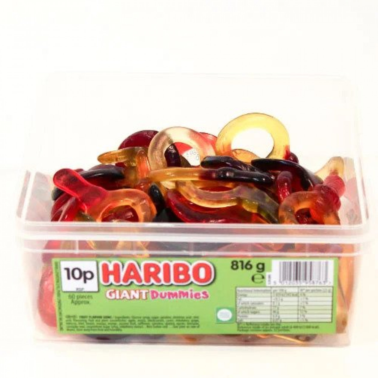 Haribo Giant Dummies Fruit Flavour Jelly Sweets 816g - Pack of 60