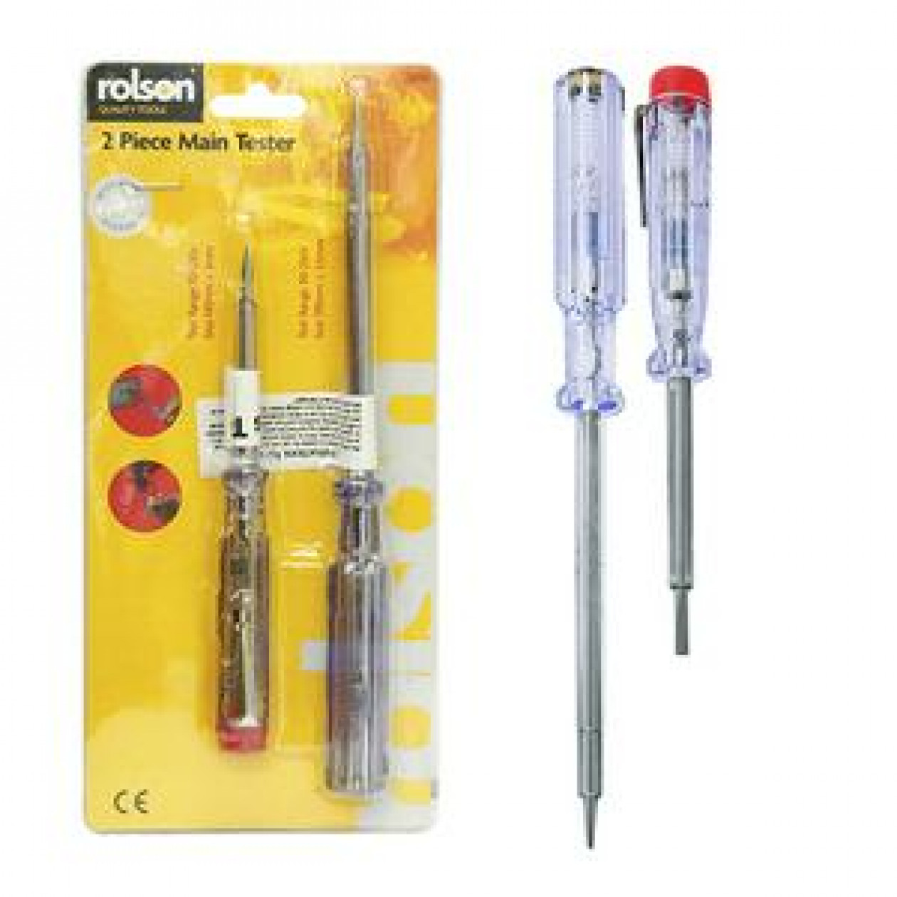 Rolson Mains Voltage Tester 2pc