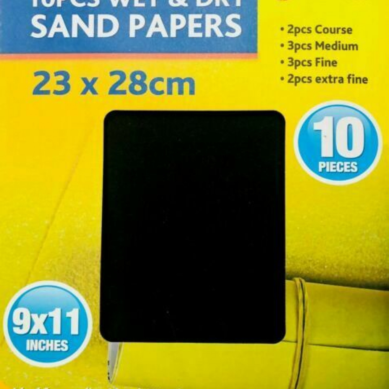 Marksman Wet & Dry 10 Pieces Sandpaper for Wood, Plastic, Metal