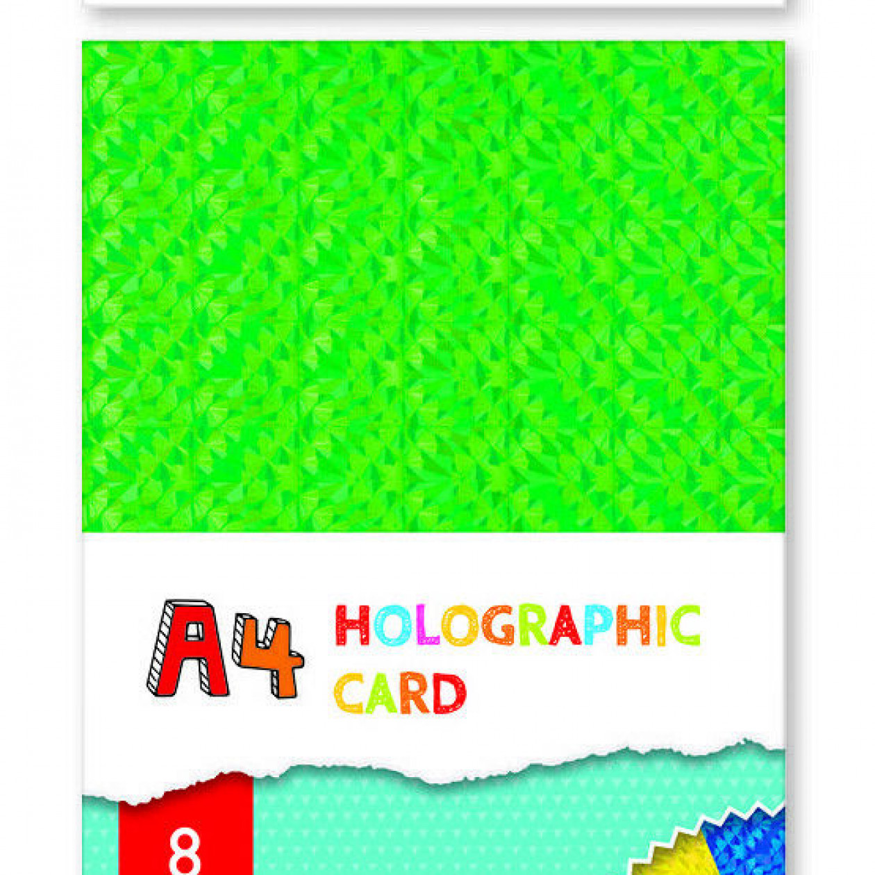 Design Kids Create A4 Assorted Colours Holographic Card Sheets, Pack of 8